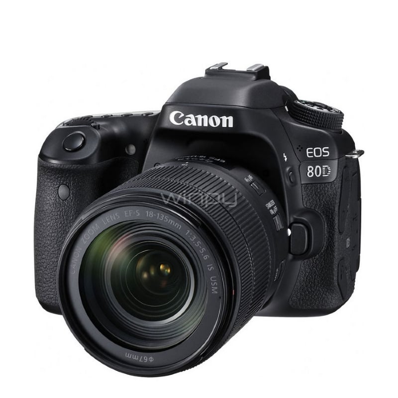 Cámara Canon EOS 80D DSLR (con lente de 18-135 mm, Wi-Fi incorporado con NFC)