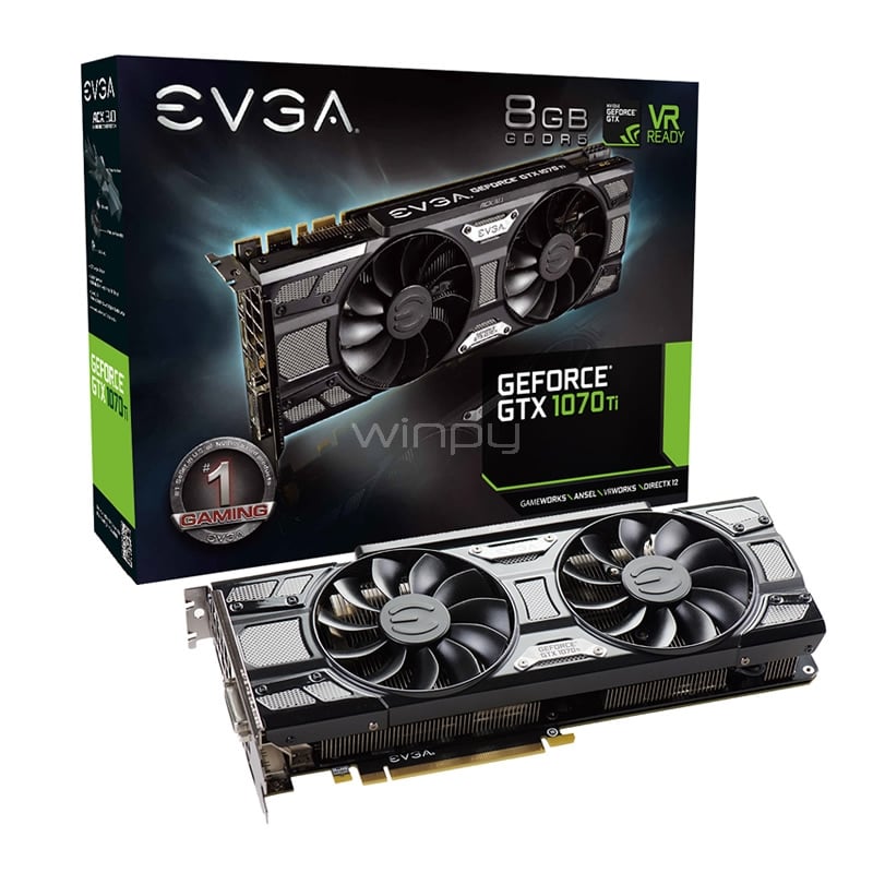 Tarjeta de Video EVGA Nvidia GeForce GTX 1070 Ti SC GAMING - 8GB GDDR5