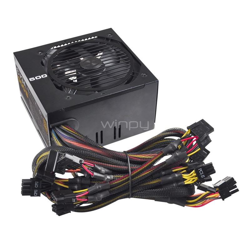 Fuente de poder EVGA 500 B1 Certificada 80+ Bronze - 500W (100-B1-0500-KR)
