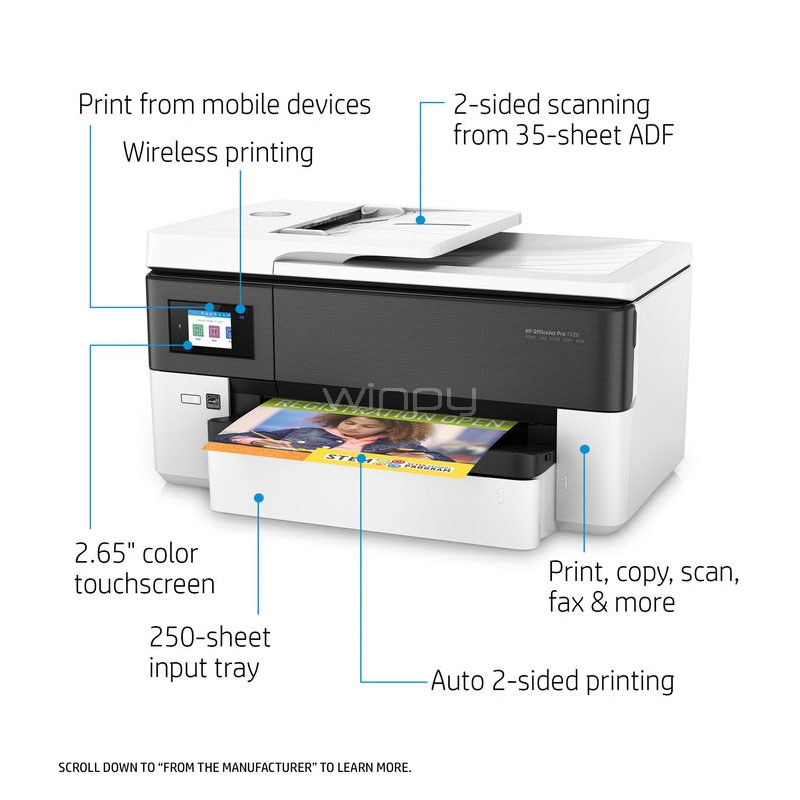 Impresora multifunción HP OfficeJet Pro 7720 de gran formato - Winpy.cl