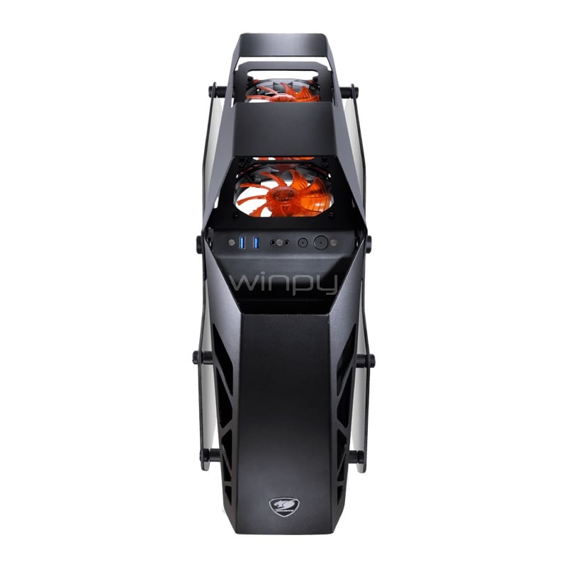 Gabinete Gamer Cougar Conquer (ATX, aluminio, doble ventana, modular, sin fuente)