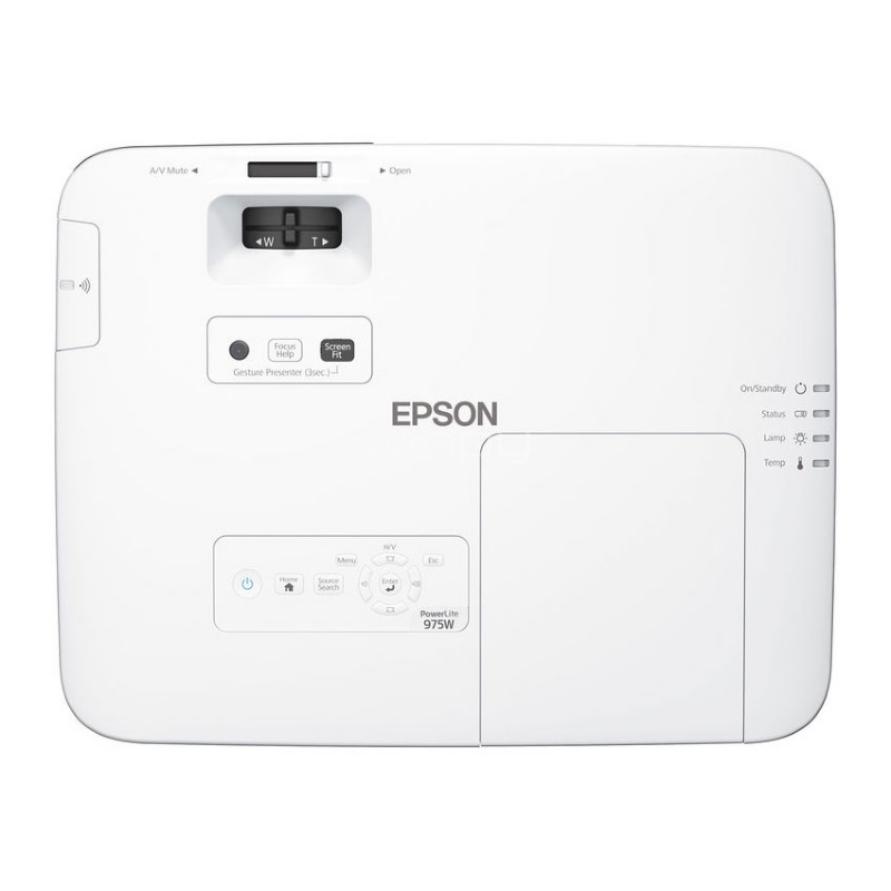 Proyector Epson PowerLite 975W (3LCD, 3600 lúmenes, 1280x800px, VGA-HDMI-RCA)