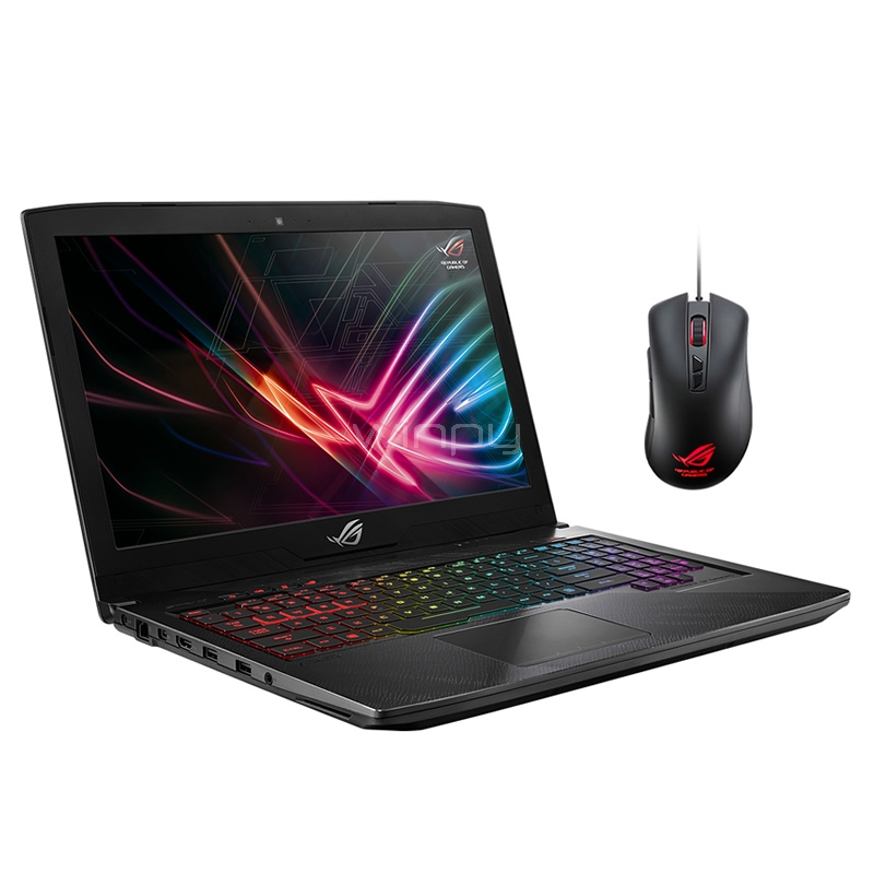 Notebook Gamer Asus ROG Strix Hero Edition - GL503VD-GZ282T (i7-7700HQ, GTX1050, 12GB DDR4, 128SSD+1TB, Pantalla 15,6 FHD, Win10)