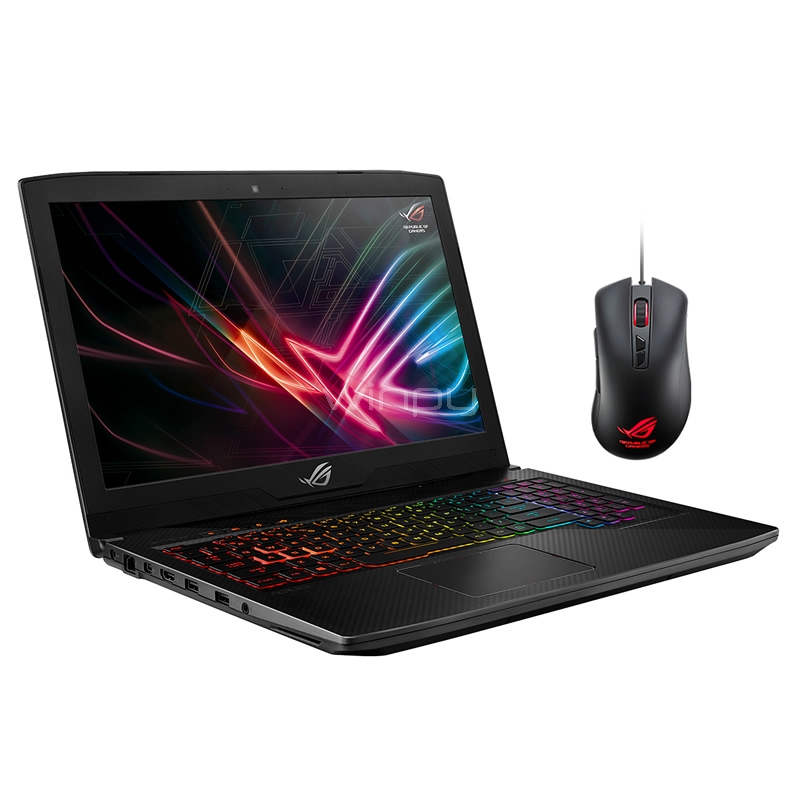 Notebook Gamer Asus ROG Strix GL503VD-GZ286T (i5-7300HQ, GTX1050, 8GB DDR4, 128SSD+1TB, Pantalla 15,6 FHD, Win10)