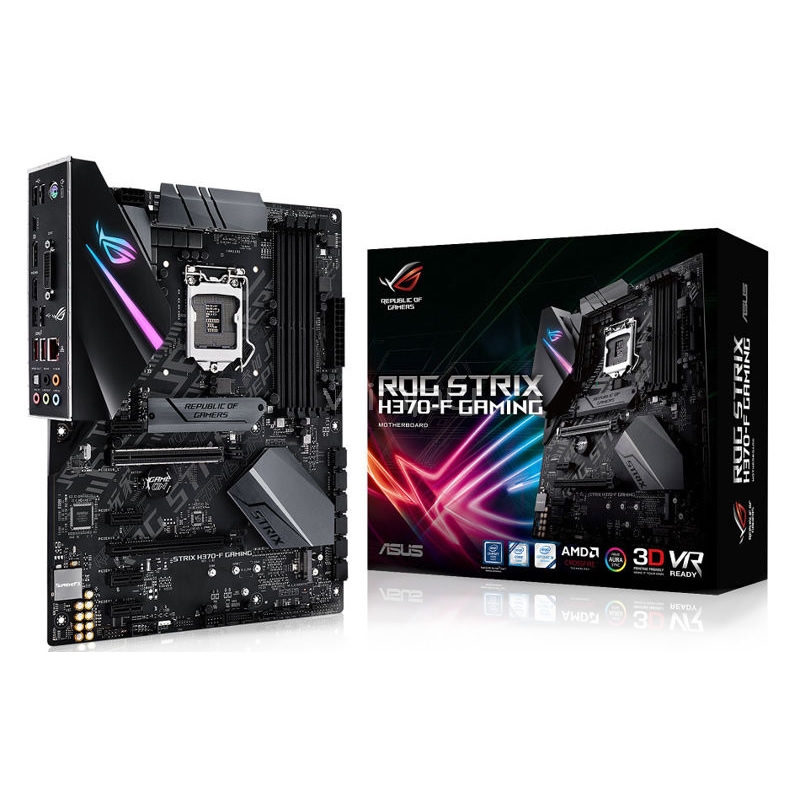 Placa Madre Asus Rog Strix H370-F Gaming (LGA1151-v2, DDR4 2133-2666MHz, M2 x2, Optane, Raid, CrossFireX, RGB, ATX)