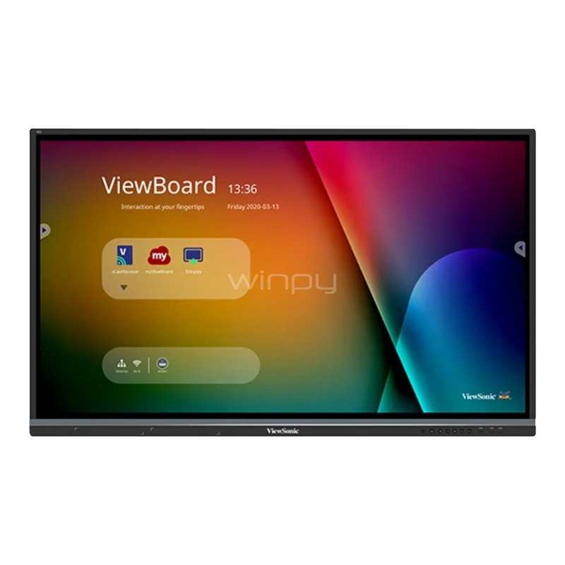 Pantalla ViewSonic ViewBoard IFP6550 de 65“ Táctil (TN, UltraHD, 20 puntos, VGA+HDMI+DP)