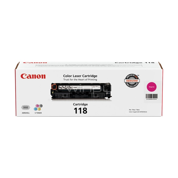 Cartucho de tóner Canon 118 (Magenta, 2900 páginas)