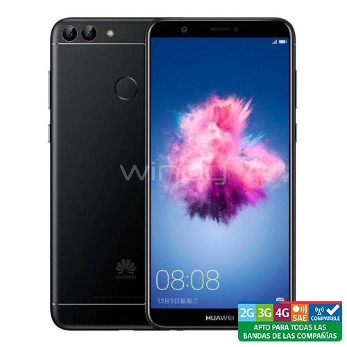 Celular Huawei P Smart (LTE, 3GB RAM, 32GB, FullView 5,65 FHD+, Android 8, Negro)