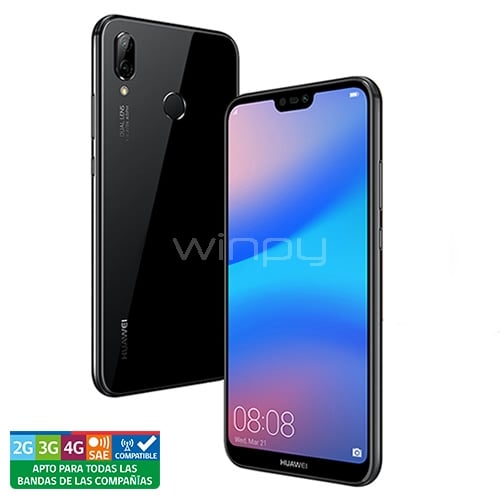 Smartphone Huawei P20 Lite (FullView 5,84 FHD+, Dual Camara, OctaCore, 4GB+32GB, Android 8, Negro)