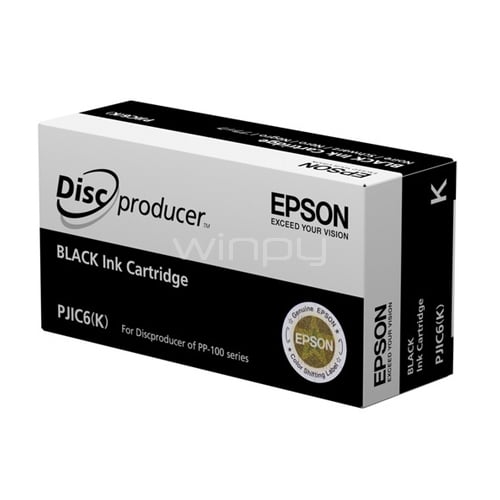 Cartucho de tinta Epson PJIC6-K Negra (para impresora Discproducer PP-100 series)
