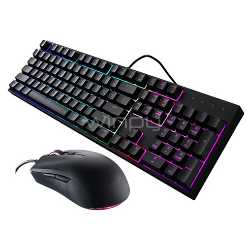 Kit Teclado y Mouse Cooler Master MasterKeys Lite L (Meca-Membrana, RGB, Español)