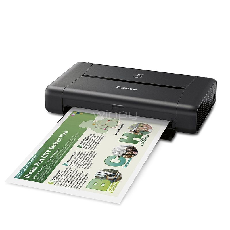 Impresora de tinta portátil Canon PIXMA iP110  (9600 x 2400 dpi, USB, WLAN, Pixma Cloud-Link, Apple AirPrint)