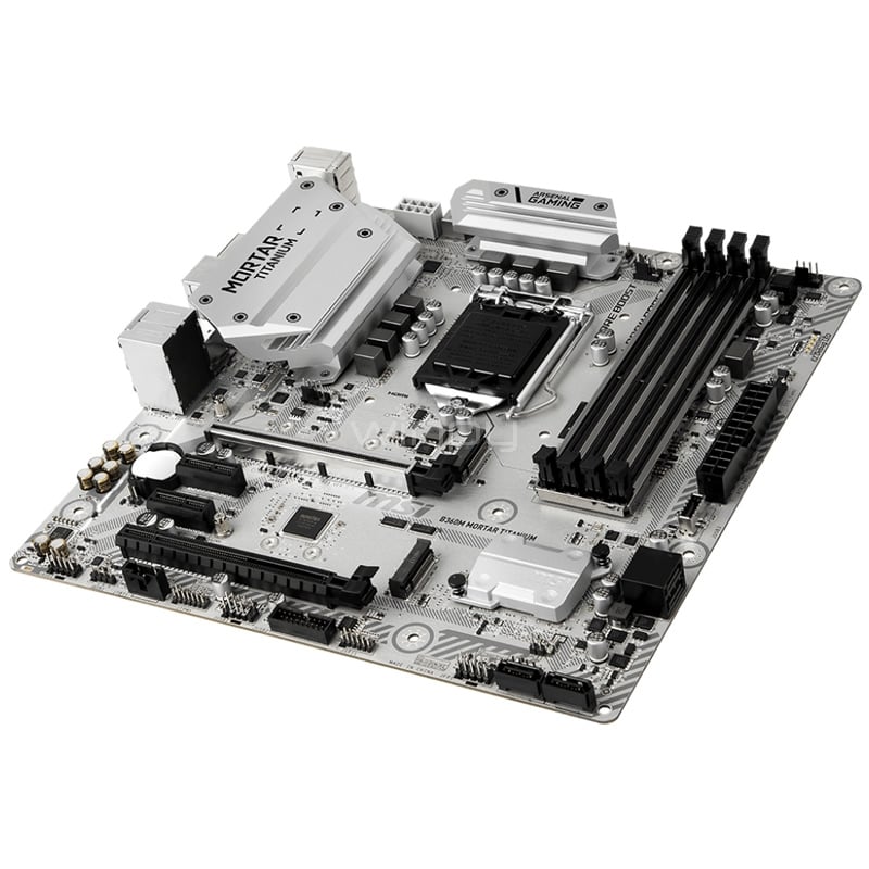 Placa Madre MSI B360M MORTAR TITANIUM (LGA1151-v2, DDR4 2133-2666MHz, M2 x2, Optane, Crossfire, RGB, mATX)
