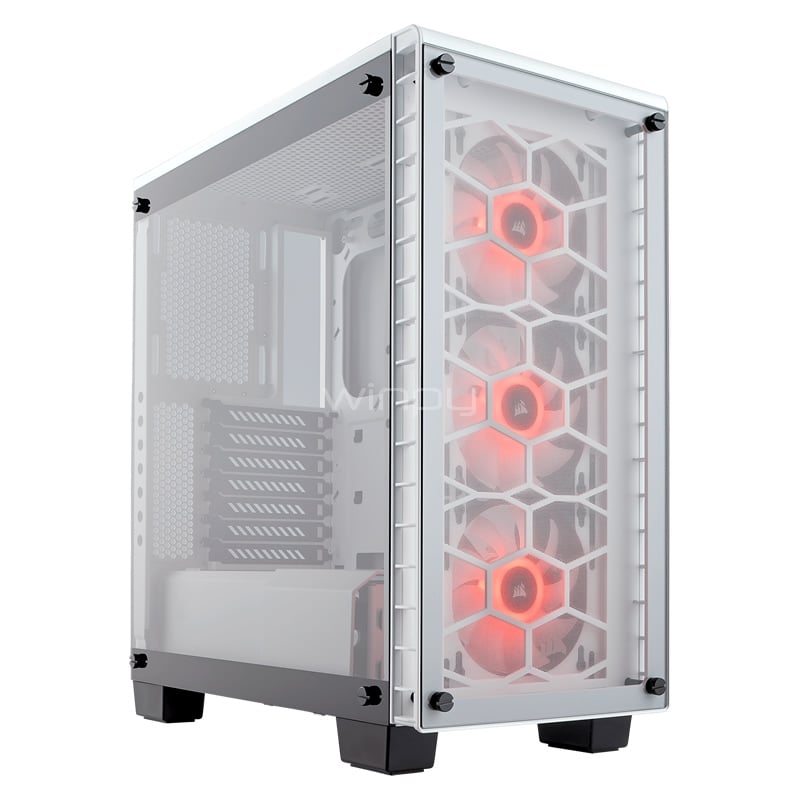 Gabinete Corsair ATX Crystal Series 460X RGB (ATX, Vidrio templado, Led RGB, Blanco)