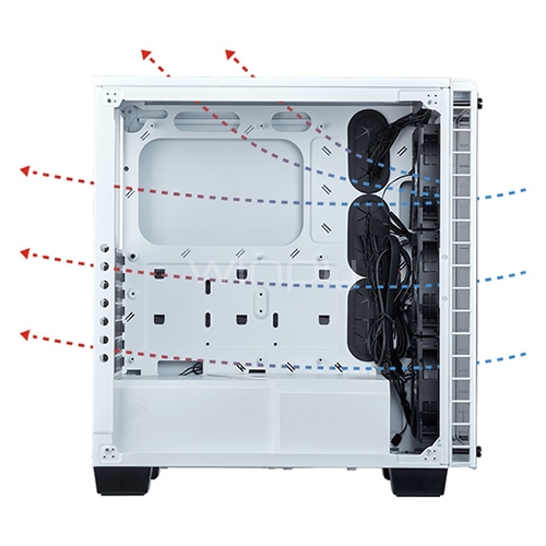 Gabinete Corsair ATX Crystal Series 460X RGB (ATX, Vidrio templado, Led RGB, Blanco)