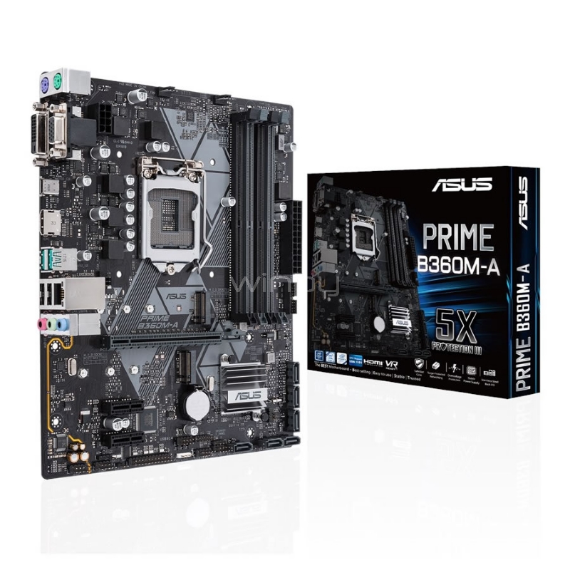 Placa Madre Asus PRIME B360M-A (LGA1151v2, DDR4 2133-2666, M2, Optane, Raid, mATX)