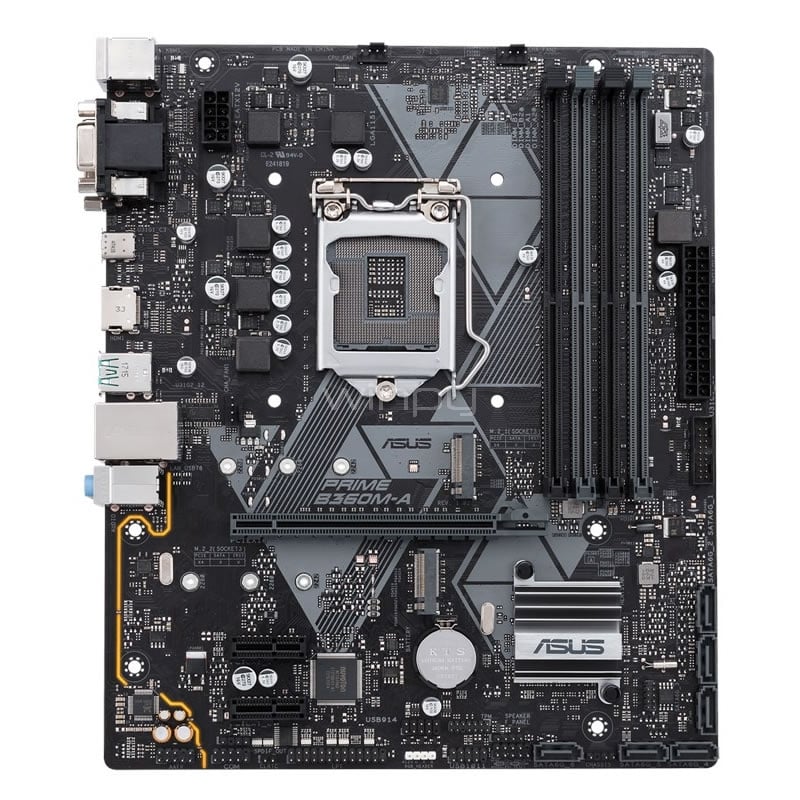 Placa Madre Asus PRIME B360M-A (LGA1151v2, DDR4 2133-2666, M2, Optane, Raid, mATX)