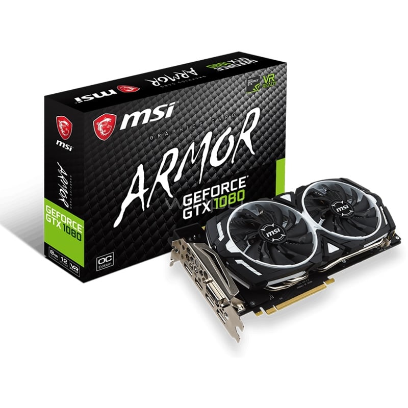 Tarjeta de Vídeo MSI Nvidia GeForce GTX 1080 Armor 8G OC de 8GB GDDR5X