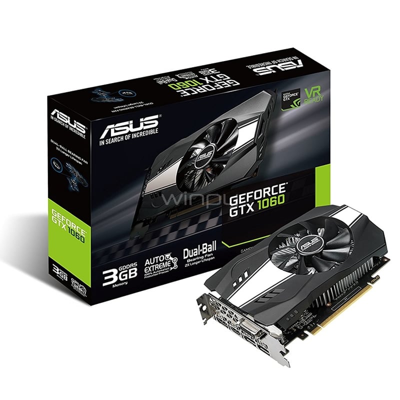 Tarjeta de Vídeo Asus Phoenix GeForce GTX 1060 de 3GB GDDR5