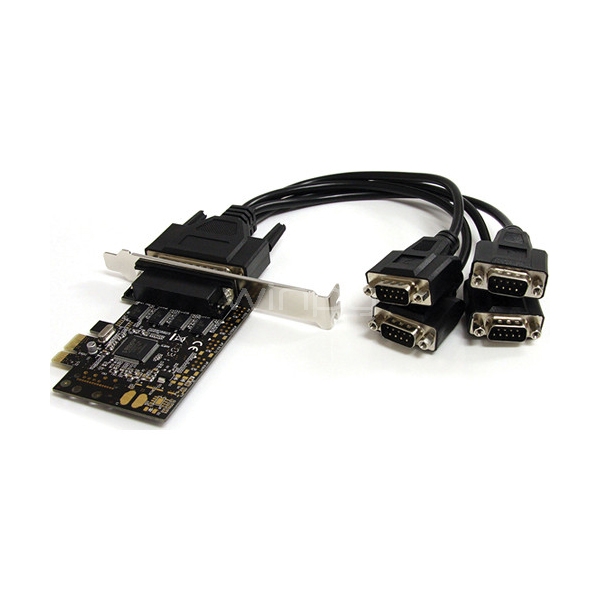 Tarjeta PCI Express StarTech con adaptador de 4 puertos RS-232 (Cable Multiconector, Perfil Bajo)