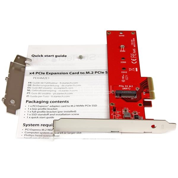 Tarjeta adaptadora Startech PCI Express x4 a unidad SSD PCIe M.2 compatible NVMe y AHCI