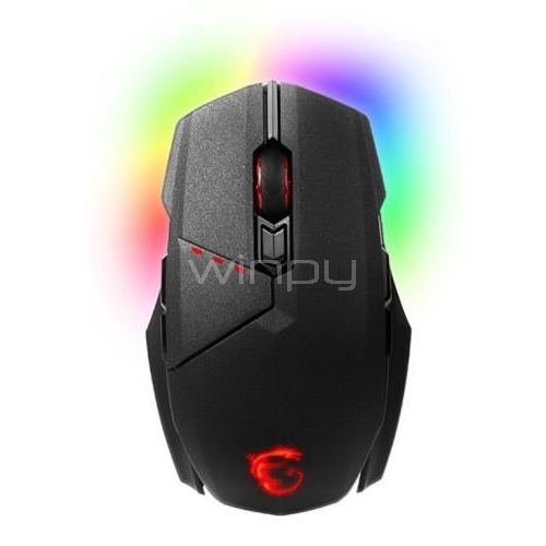Mouse Gamer MSI Clutch GM70 (Sensor Avago, Switches Omron, 18.000dpi, 10 Botones, RGB, Inalámbrico-USB)