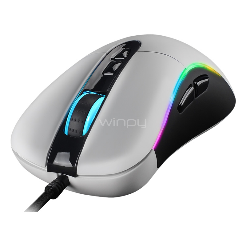 Mouse Gamer Tier One Scramjet RGB Polar White (Sensor Pixart, Switches Omron, Hasta 12.000dpi, Led RGB)