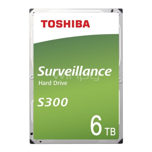 Disco Duro Toshiba S300 Surveillance de 6 TeraBytes (SATA 6Gbps, Formato 3.5, 7200rpm, Búfer 256mb)