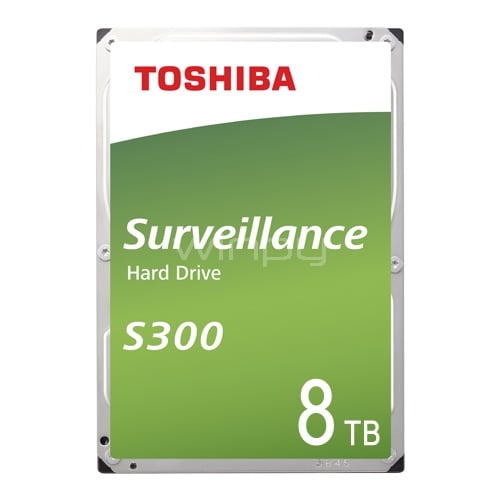 Disco Duro Toshiba S300 Surveillance de 8 TeraBytes (SATA 6Gbps, Formato 3.5, 7200rpm, Búfer 256mb)