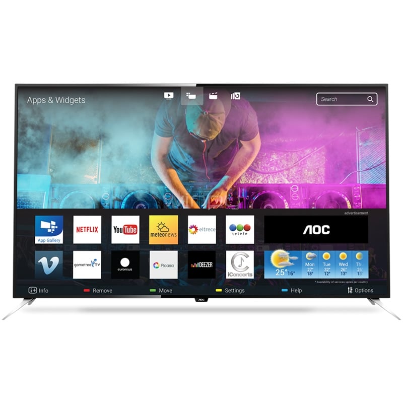 Televisor AOC Smart TV de 50 pulgadas 4K (3840x2160, Wifi, Netflix, HDMI+USB)