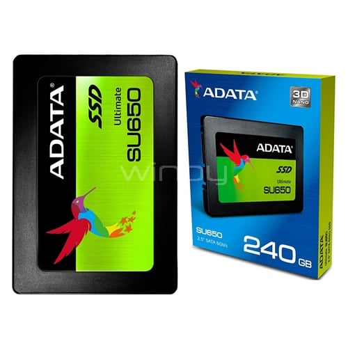 Disco estado sólido ADATA Ultimate SU650 de 240GB (SSD, SATA, NAND 3D)