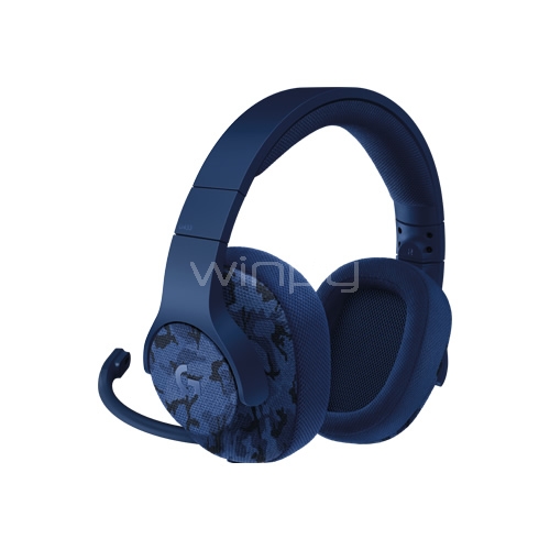 Audífonos Gamer Logitech G433 con sonido envolvente 7.1 con micrófono (Azul Camuflaje)