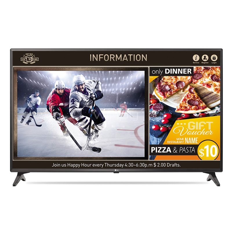 Pantalla Comercial LG Serie LV640S de 49 pulgadas (FullHD, HDMI, VGA, USB, RJ45, RF)