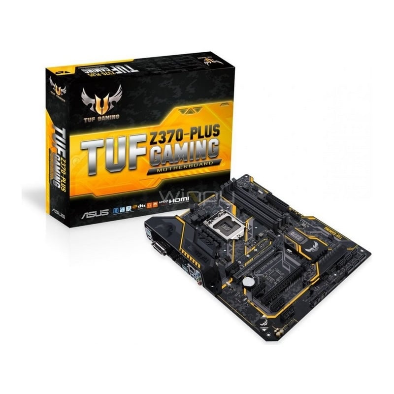 Placa Madre Asus TUF Z370-PLUS Gaming (LGA1151-v2, DDR4, M2, Optane, RGB, ATX)