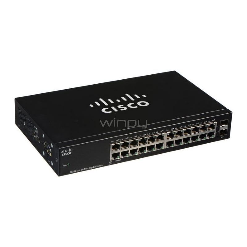 tinción Noche Suburbio Switch Cisco SG112-24 de red (no gestionado con 24 puertos Montaje en rack)  - Winpy.cl