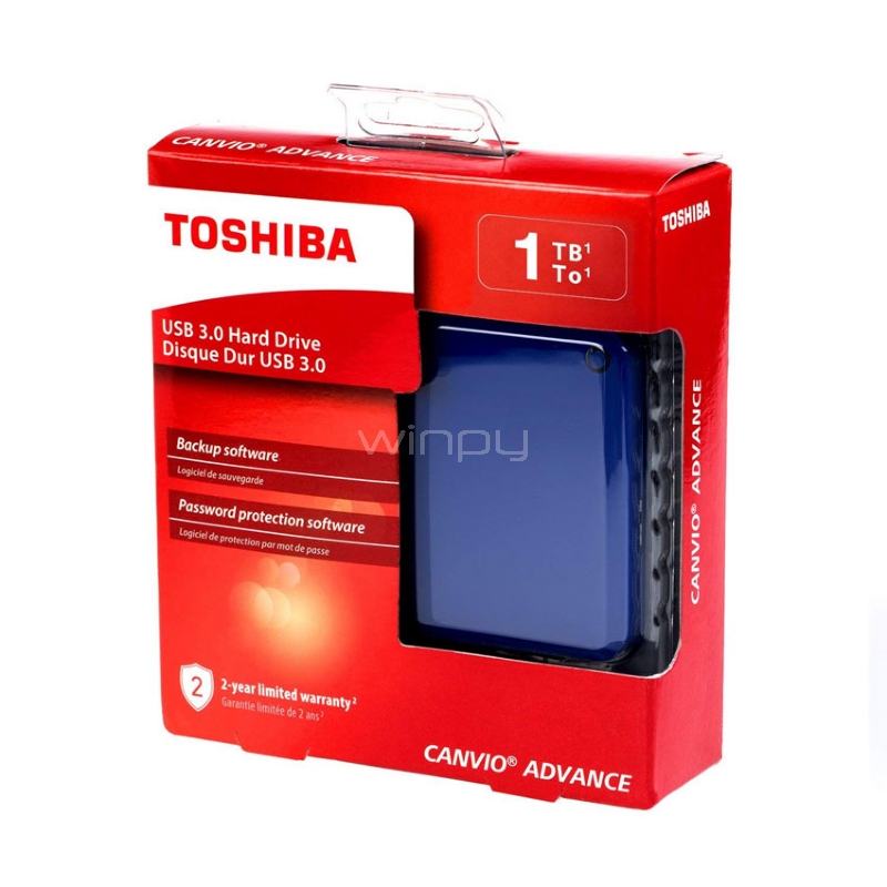 Disco portátil Toshiba Canvio Advance V9 de 1TB (USB 3.0 - Azul)
