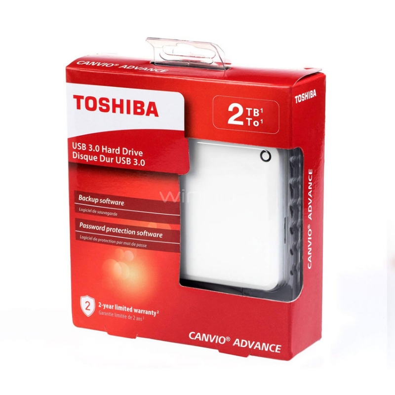 Disco portátil Toshiba Canvio Advance de 2TB (USB 3.0 - White)