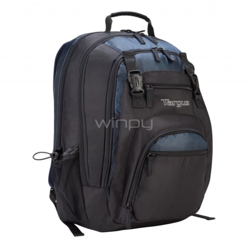 Mochila Targus XL para notebook de 17 pulgadas (30 litros, Negro/Azul)