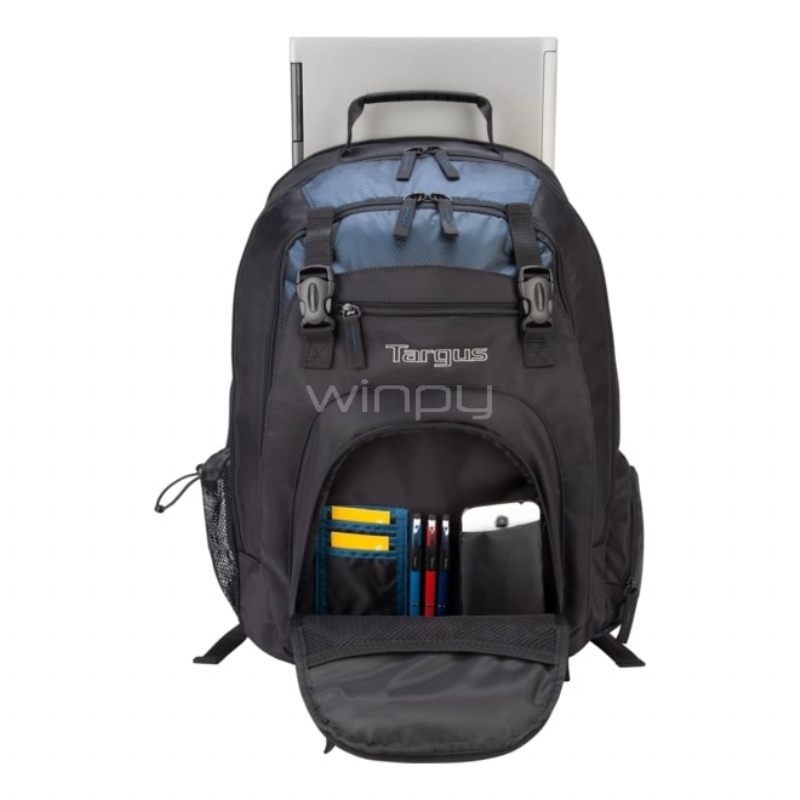 Mochila Targus XL para notebook de 17 pulgadas (30 litros, Negro/Azul)