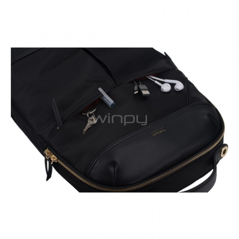 Mochila Targus Newport  (hasta 15.4 pulgadas, 15 litros, Negro)