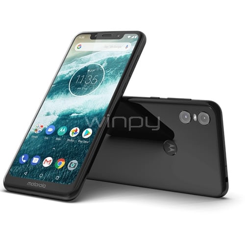 Celular Motorola Moto One (Android, 4GB RAM, 64GB Internos, Doble Camara, Negro)