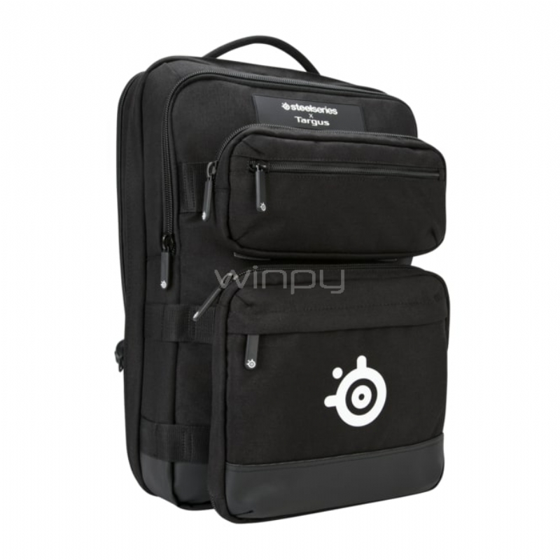 Mochila SteelSeries x Targus Gaming (17.3 pulgadas, 21 litros, Negro/Naranja)