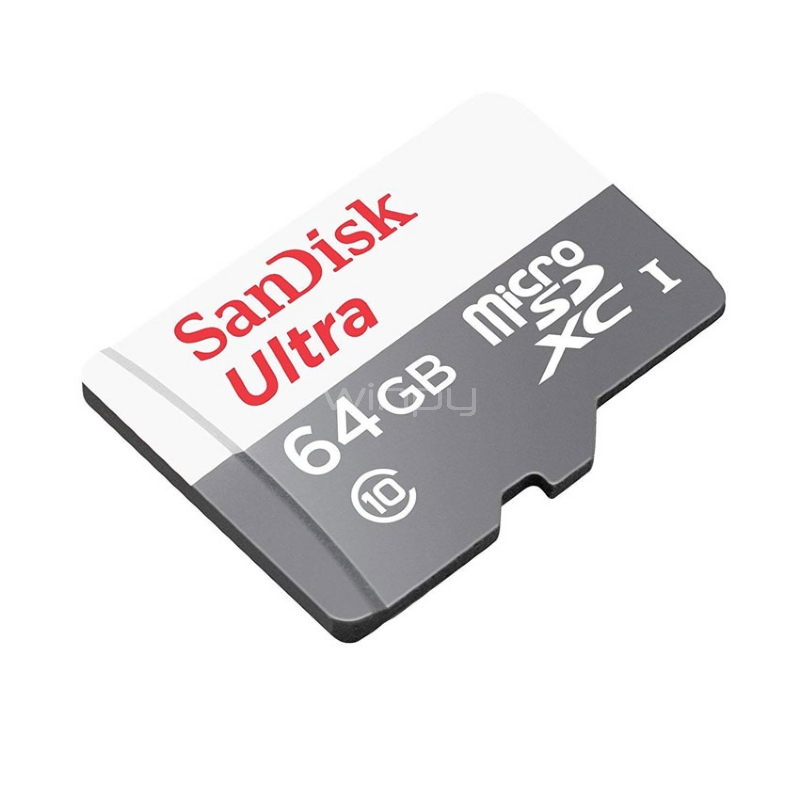 Tarjeta microSDHC SanDisk de 64GB (Clase 10, UHS-I, con adaptador SD)