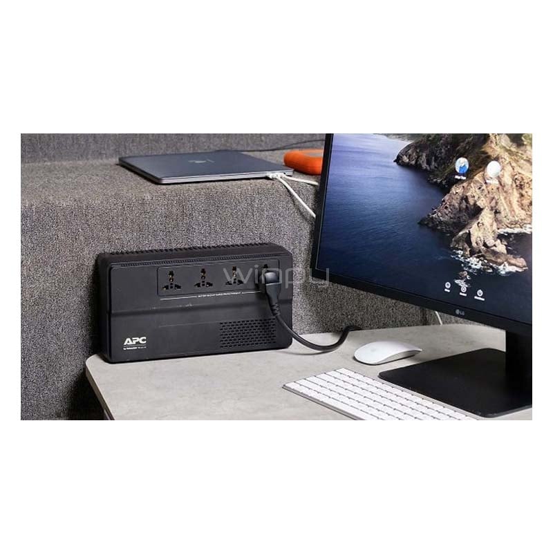 ups apc sai easy bv interactiva (800va/450w, 230v, 4 salidas universales)