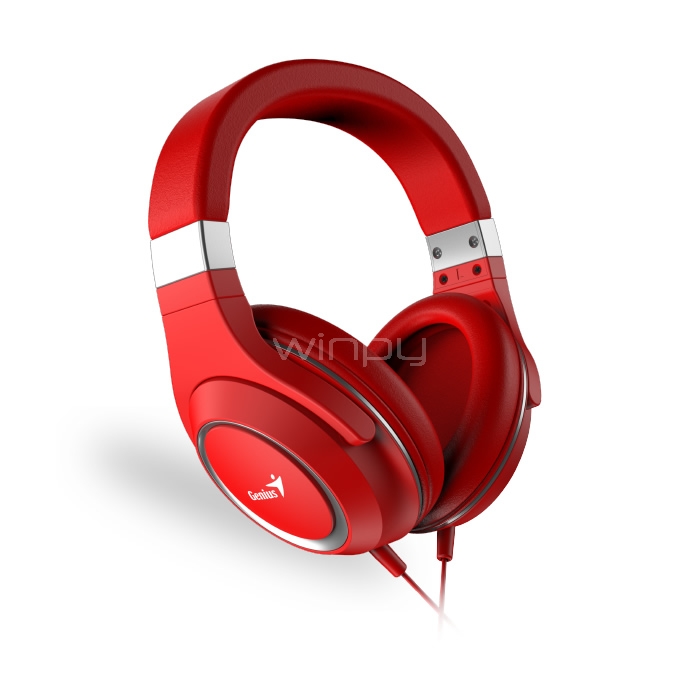 Audífonos Genius HS-610 con cancelación de ruido (Jack 3.5, Micrófono, Rojo)