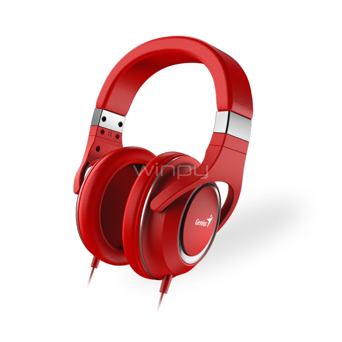 Audífonos Genius HS-610 con cancelación de ruido (Jack 3.5, Micrófono, Rojo)