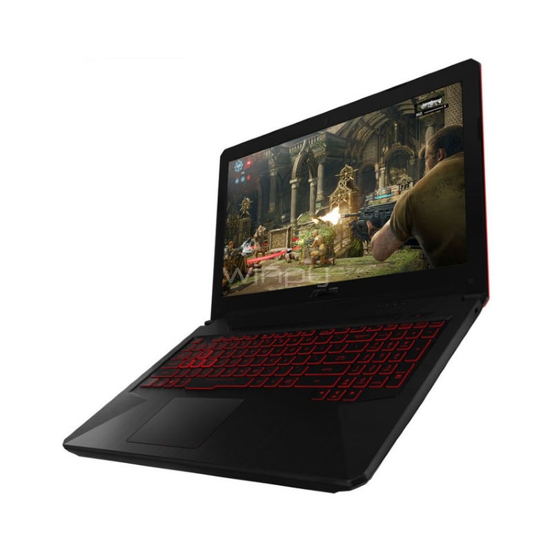 Notebook Gamer Asus TUF Gaming FX504 (i5-8300H, GTX1050, 4GB RAM, 16GB Optane, 1TB HDD, Pantalla 15.6”, Win10)