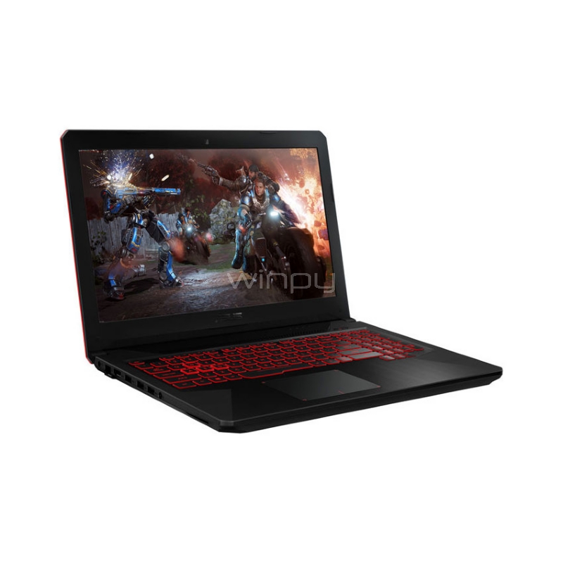 Notebook Gamer Asus TUF Gaming FX504 (i5-8300H, GTX1050, 4GB RAM, 16GB Optane, 1TB HDD, Pantalla 15.6”, Win10)