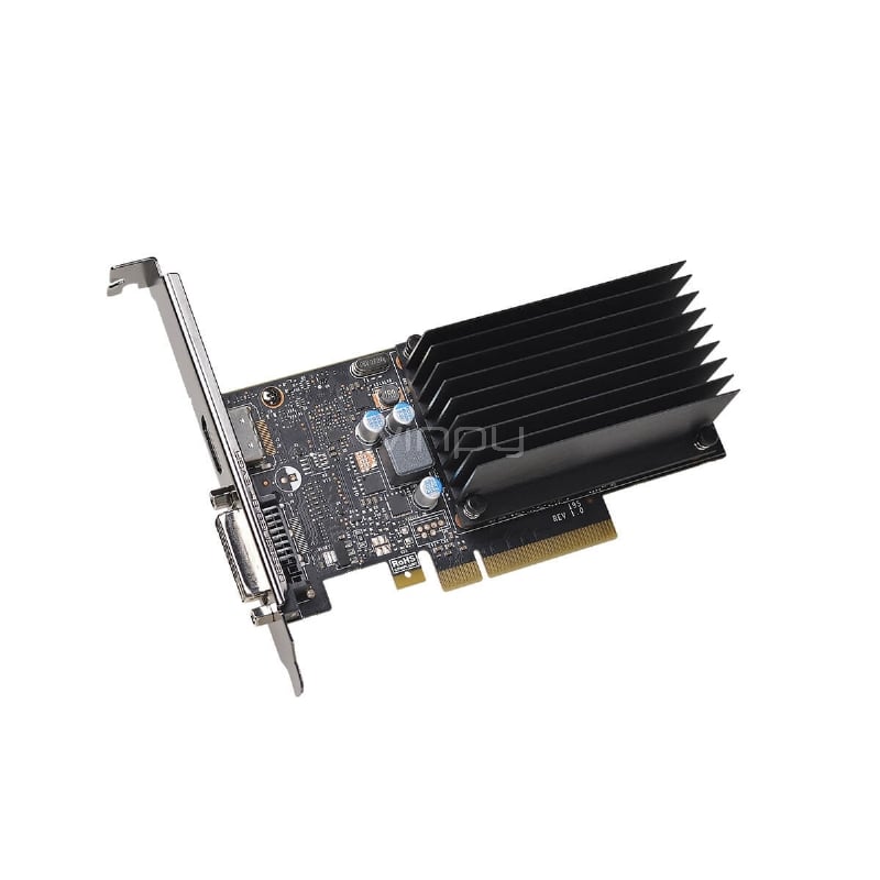Tarjeta de vídeo EVGA GeForce GT 1030 (2GB DDR4, Disipador, Perfil Bajo)
