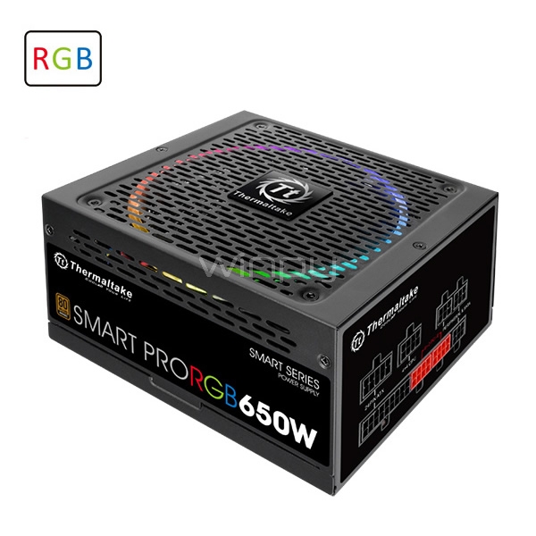 Fuente de Poder Thermaltake Smart Pro RGB 650W Certificada 80+ Bronze (ATX, Modular)